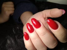 Moda czerwony manicure zdjęcia stock Moda czerwony manicure zdjęcia stock