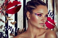 Moda modela dziewczyna Wakacyjna kobieta obraz stock Moda modela dziewczyna Wakacyjna kobieta obraz stock
