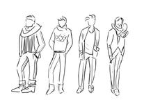 Moda mężczyzny nakreślenia ilustracja odizolowywający set ilustracja wektor Moda mężczyzny nakreślenia ilustracja odizolowywający set ilustracja wektor