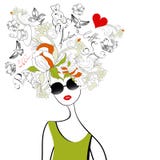 modeflicka royaltyfri illustrationer modeflicka royaltyfri illustrationer