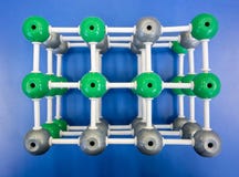Model of molecular structure on blue background royalty free stock photo Model of molecular structure on blue background royalty free stock photo