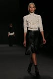 Model walks the runway at the Vivienne Tam fashion show during Mercedes-Benz Fashion Week Fall 2015 royalty free stock images Model walks the runway at the Vivienne Tam fashion show during Mercedes-Benz Fashion Week Fall 2015 royalty free stock images