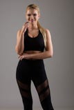 Model wearing black sport clothes. stock photos Model wearing black sport clothes. stock photos