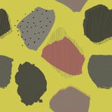 Modell för citron för bär för collagesamtidaabstrakt begrepp sömlös stock illustrationer Modell för citron för bär för collagesamtidaabstrakt begrepp sömlös stock illustrationer