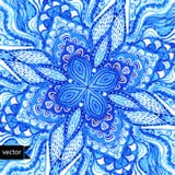 Modell för gzhel för vektor för vektordoilyvattenfärg Dekorativ vit a royaltyfri illustrationer Modell för gzhel för vektor för vektordoilyvattenfärg Dekorativ vit a royaltyfri illustrationer