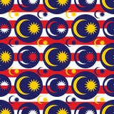 Modell för symmetri för Malaysia flaggasymbol sömlös stock illustrationer Modell för symmetri för Malaysia flaggasymbol sömlös stock illustrationer