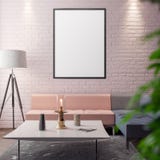 Modell-Plakat im Innenraum, Illustration 3D eines modernen Designs stockbilder Modell-Plakat im Innenraum, Illustration 3D eines modernen Designs stockbilder
