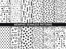 Modelli senza cuciture di Memphis Modello funky, retro struttura del modello di modo 80s e della stampa 90s Stile geometrico dei royalty illustrazione gratis Modelli senza cuciture di Memphis Modello funky, retro struttura del modello di modo 80s e della stampa 90s Stile geometrico dei royalty illustrazione gratis