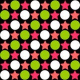 Modello astratto senza cuciture - stelle che alternano i cerchi in luminoso illustrazione vettoriale Modello astratto senza cuciture - stelle che alternano i cerchi in luminoso illustrazione vettoriale