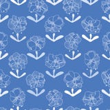 Modello blu con i fiori del pizzo illustrazione di stock Modello blu con i fiori del pizzo illustrazione di stock