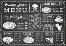 Modello del menu del ristorante della lavagna di lerciume Modello del menu del ristorante della lavagna di lerciume