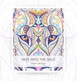 Modello dell'aletta di filatoio con la testa modellata del leone illustrazione di stock Modello dell'aletta di filatoio con la testa modellata del leone illustrazione di stock
