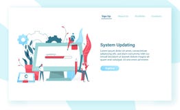 Modello dell'insegna di web con il visualizzatore del computer gigante e PC della compressa con l'indicatore di stato sullo scher illustrazione di stock Modello dell'insegna di web con il visualizzatore del computer gigante e PC della compressa con l'indicatore di stato sullo scher illustrazione di stock