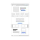 Modello dell'interfaccia del wireframe del sito Web della pagina di atterraggio Vettore illustrazione vettoriale Modello dell'interfaccia del wireframe del sito Web della pagina di atterraggio Vettore illustrazione vettoriale