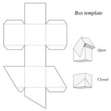 Modello della scatola quadrata con il coperchio illustrazione di stock Modello della scatola quadrata con il coperchio illustrazione di stock