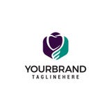 Modello di concetto di progetto di logo di cura del cuore illustrazione vettoriale Modello di concetto di progetto di logo di cura del cuore illustrazione vettoriale