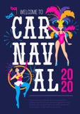 Modello di progettazione del manifesto di Carnaval Cartolina d'auguri o invito variopinta di festival del Brasile Concetto di Car illustrazione vettoriale Modello di progettazione del manifesto di Carnaval Cartolina d'auguri o invito variopinta di festival del Brasile Concetto di Car illustrazione vettoriale
