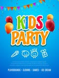 Modello di progettazione dell'invito del partito dei bambini Bambino che celebra la decorazione dell'insegna del manifesto dell'a illustrazione di stock Modello di progettazione dell'invito del partito dei bambini Bambino che celebra la decorazione dell'insegna del manifesto dell'a illustrazione di stock