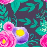 Modello floreale senza cuciture dell'acquerello royalty illustrazione gratis Modello floreale senza cuciture dell'acquerello royalty illustrazione gratis