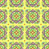Modello giallo disegnato a mano con gli elementi floreali royalty illustrazione gratis Modello giallo disegnato a mano con gli elementi floreali royalty illustrazione gratis