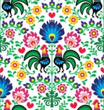 Modello polacco floreale tradizionale senza cuciture con i galli - Wzory ?owickie illustrazione di stock Modello polacco floreale tradizionale senza cuciture con i galli - Wzory ?owickie illustrazione di stock
