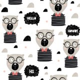 Modello puerile senza cuciture con gli orsi svegli Struttura creativa per tessuto, avvolgentesi, tessuto, carta da parati, abito illustrazione vettoriale Modello puerile senza cuciture con gli orsi svegli Struttura creativa per tessuto, avvolgentesi, tessuto, carta da parati, abito illustrazione vettoriale