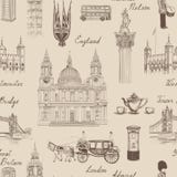 Modello senza cuciture del punto di riferimento di Londra Viaggio Europa l imprecisa di scarabocchio illustrazione di stock Modello senza cuciture del punto di riferimento di Londra Viaggio Europa l imprecisa di scarabocchio illustrazione di stock