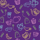 Modello senza cuciture del ricevimento pomeridiano sveglio dell'estratto royalty illustrazione gratis Modello senza cuciture del ricevimento pomeridiano sveglio dell'estratto royalty illustrazione gratis