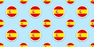 Modello senza cuciture della bandiera rotonda della Spagna Fondo spagnolo Icone del cerchio di vettore Simboli geometrici Struttu royalty illustrazione gratis Modello senza cuciture della bandiera rotonda della Spagna Fondo spagnolo Icone del cerchio di vettore Simboli geometrici Struttu royalty illustrazione gratis