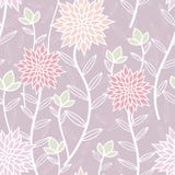 Modello senza cuciture di Tea Party della primavera della lavanda illustrazione di stock Modello senza cuciture di Tea Party della primavera della lavanda illustrazione di stock