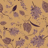 Modello senza cuciture di vettore con i bei fiori lilla porpora royalty illustrazione gratis Modello senza cuciture di vettore con i bei fiori lilla porpora royalty illustrazione gratis