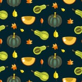 Modello senza cuciture di vettore del raccolto di autunno royalty illustrazione gratis Modello senza cuciture di vettore del raccolto di autunno royalty illustrazione gratis