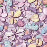 Modello senza cuciture porpora pastello del fiore illustrazione di stock Modello senza cuciture porpora pastello del fiore illustrazione di stock