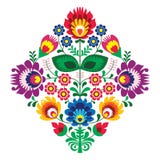 Ricamo piega con i fiori - modello polacco tradizionale illustrazione di stock Ricamo piega con i fiori - modello polacco tradizionale illustrazione di stock