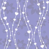 Modelo azul floral inconsútil con los corazones, ilustración del vector Modelo azul floral inconsútil con los corazones, ilustración del vector