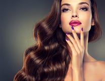 Modelo con el pelo denso, rizado fotografía de archivo libre de regalías Modelo con el pelo denso, rizado fotografía de archivo libre de regalías