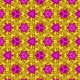 Modelo continuo de oro oriental con el mosaico violeta en fondo de oro con el efecto de la seda Imagenes de archivo Modelo continuo de oro oriental con el mosaico violeta en fondo de oro con el efecto de la seda Imagenes de archivo