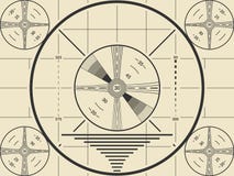Modelo de la pantalla de la prueba del vintage TV para la calibración de la televisión stock de ilustración Modelo de la pantalla de la prueba del vintage TV para la calibración de la televisión stock de ilustración