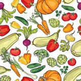 Modelo de las verduras Fondo inconsútil de la cosecha del jardín Imagen de archivo libre de regalías Modelo de las verduras Fondo inconsútil de la cosecha del jardín Imagen de archivo libre de regalías