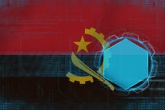 Modelo digital de Angola Conceito eletrônico do quadro ilustração do vetor Modelo digital de Angola Conceito eletrônico do quadro ilustração do vetor