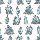 Modelo esotérico sagrado del vector de Crystal Magic Hand Drawn Seamless del cuarzo stock de ilustración Modelo esotérico sagrado del vector de Crystal Magic Hand Drawn Seamless del cuarzo stock de ilustración