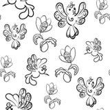 Modelo incons?til del vector Flores y pájaros fabulosos libre illustration Modelo incons?til del vector Flores y pájaros fabulosos libre illustration