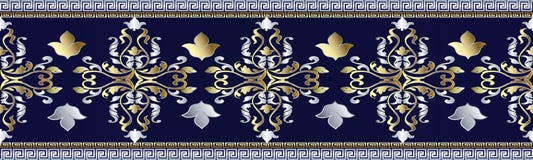 Modelo inconsútil barroco de la frontera Ornamentos griegos libre illustration Modelo inconsútil barroco de la frontera Ornamentos griegos libre illustration