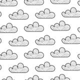 Modelo inconsútil con la nube de la historieta Nube con los elementos de la decoración para el fondo, cartel, tarjeta stock de ilustración Modelo inconsútil con la nube de la historieta Nube con los elementos de la decoración para el fondo, cartel, tarjeta stock de ilustración