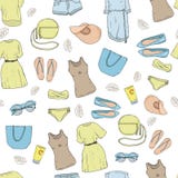 Modelo inconsútil con la ropa del verano stock de ilustración Modelo inconsútil con la ropa del verano stock de ilustración