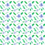 Modelo inconsútil con las flores y las hojas ilustración del vector Modelo inconsútil con las flores y las hojas ilustración del vector
