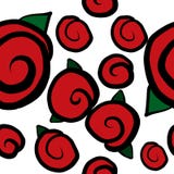 Modelo inconsútil con las rosas rojas stock de ilustración Modelo inconsútil con las rosas rojas stock de ilustración