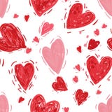 Modelo inconsútil con los corazones Fondo del día de tarjetas del día de San Valentín ilustración del vector Modelo inconsútil con los corazones Fondo del día de tarjetas del día de San Valentín ilustración del vector