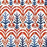 Modelo inconsútil de la acuarela de Ikat Watercolour vibrante floral foto de archivo libre de regalías Modelo inconsútil de la acuarela de Ikat Watercolour vibrante floral foto de archivo libre de regalías