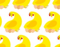 Modelo inconsútil de la granja de pollo Fondo del vector de pollos y stock de ilustración Modelo inconsútil de la granja de pollo Fondo del vector de pollos y stock de ilustración
